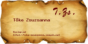 Tőke Zsuzsanna névjegykártya